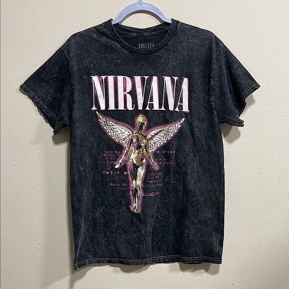 NIRVANA In Utero Acid‎ Wash Band Graphic Tee – Size Medium - Picture 3 of 13